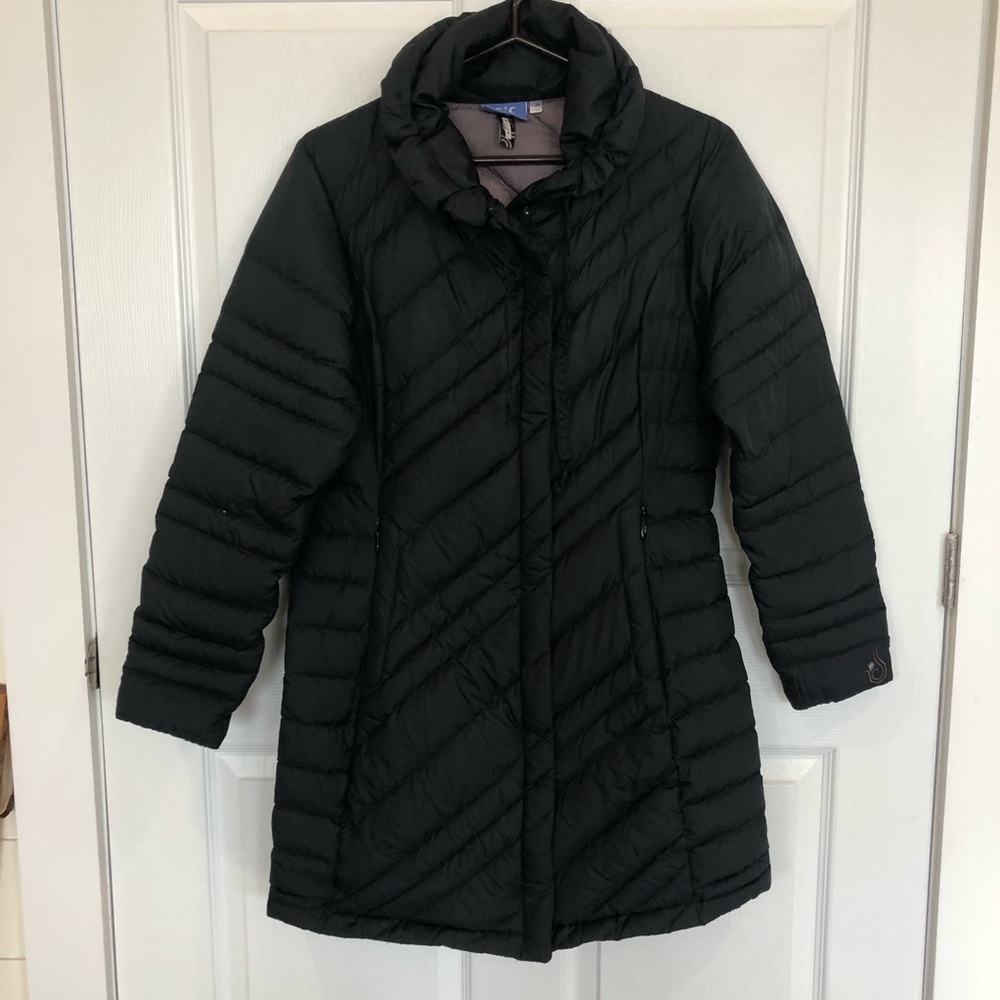 Isis Down filled jacket puffer coat high collar with drawstring pockets packable